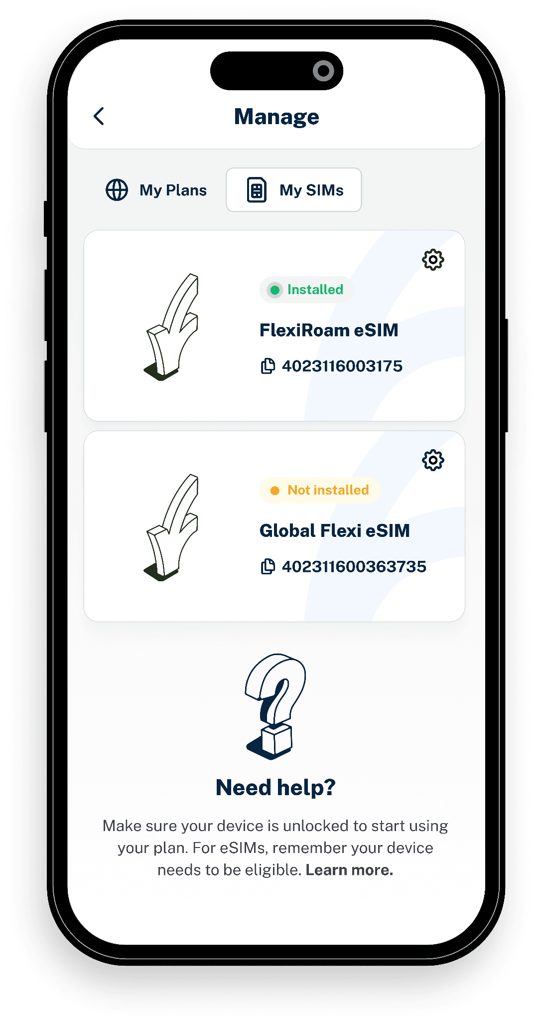 Flexiroam mobile app