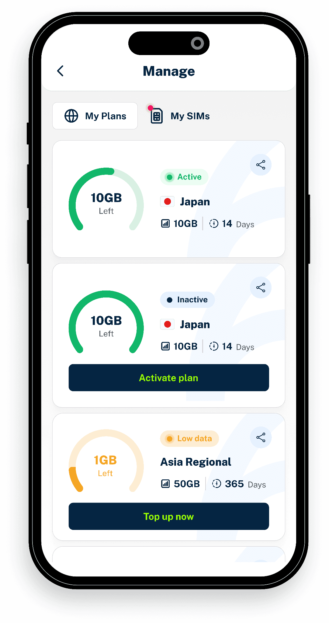Flexiroam mobile app