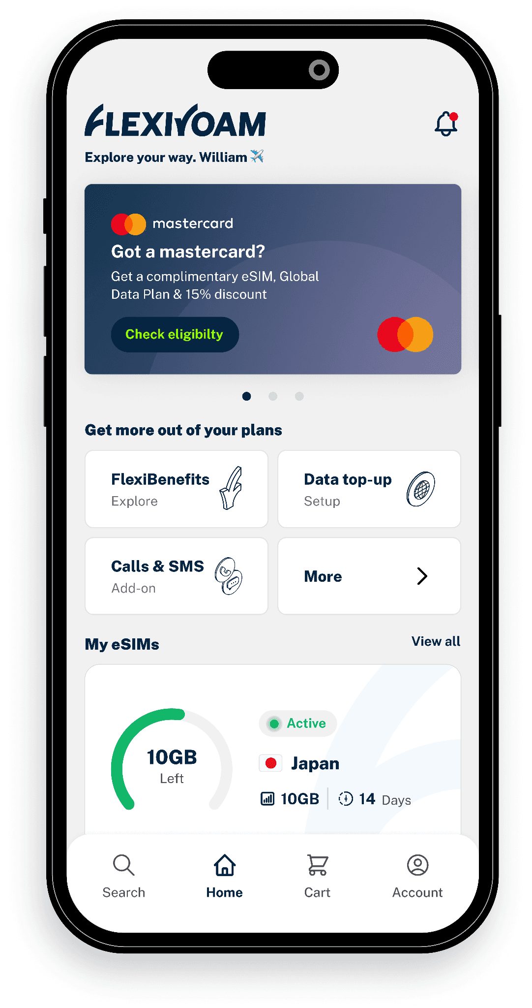 Flexiroam mobile app
